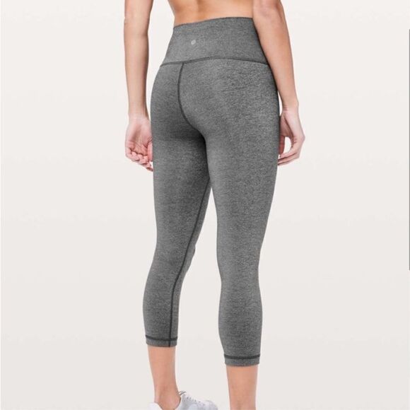 Lululemon Wunder Under Hi Rise Crop Legging  Heathered Gray - Picture 1 of 14